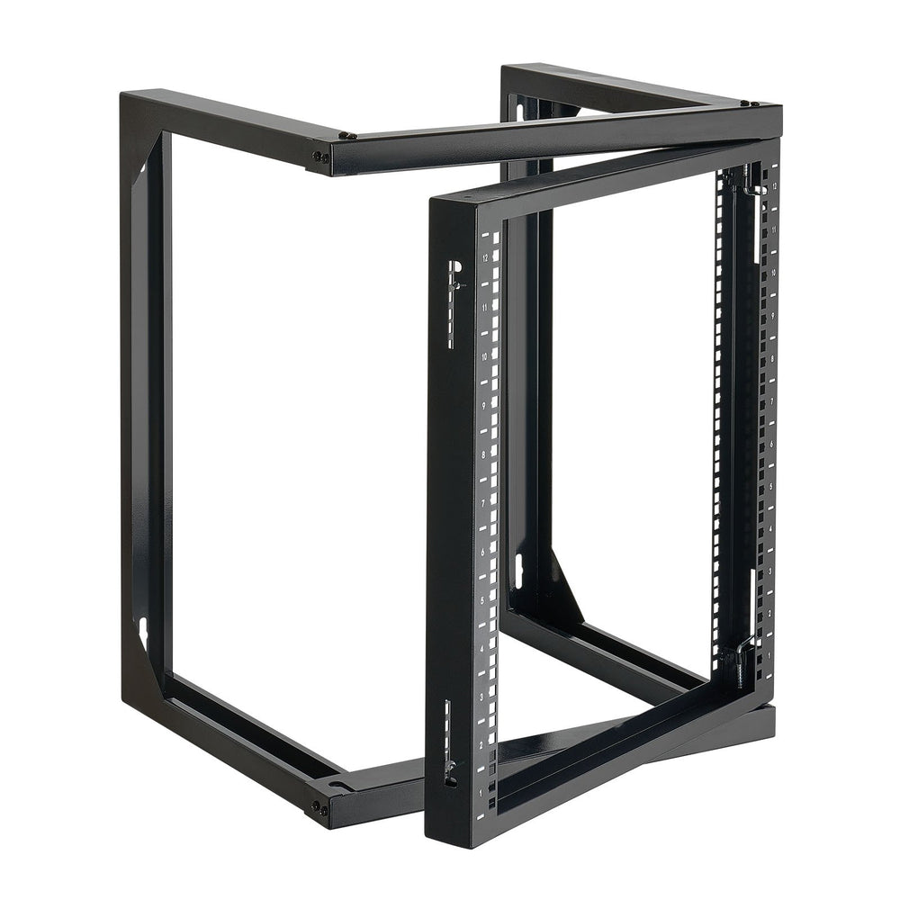 VEVOR 12U Wall Mount Server Rack, 68.04 kg Max Load Capacity, Open Frame Network Rack with 180 Degrees Gate Swing Door, Carbon Steel, Ideal for IT Network Equipment & AV Devices Computer Server, Black