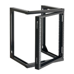 VEVOR 12U Wall Mount Server Rack, 68.04 kg Max Load Capacity, Open Frame Network Rack with 180 Degrees Gate Swing Door, Carbon Steel, Ideal for IT Network Equipment & AV Devices Computer Server, Black