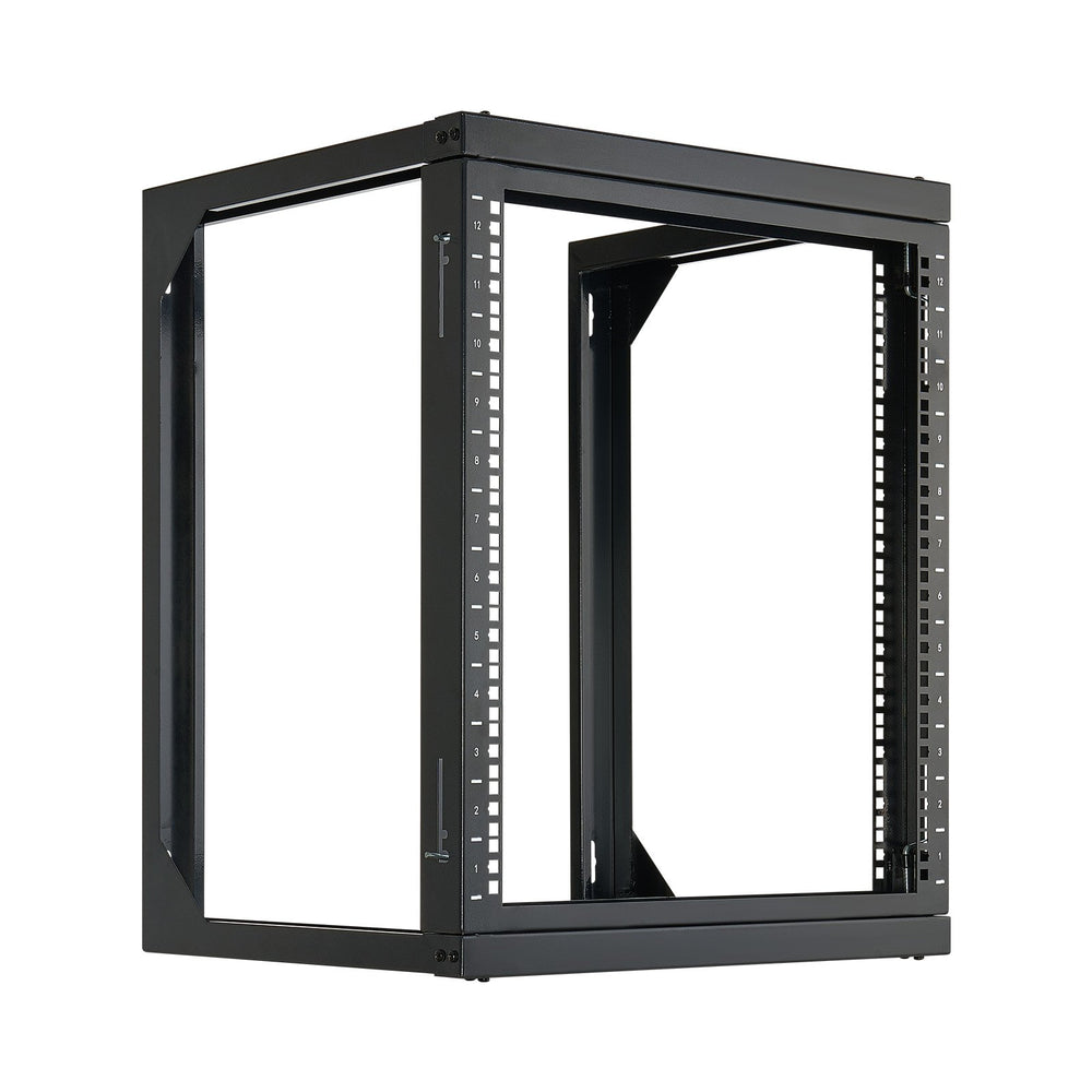 VEVOR 12U Wall Mount Server Rack, 68.04 kg Max Load Capacity, Open Frame Network Rack with 180 Degrees Gate Swing Door, Carbon Steel, Ideal for IT Network Equipment & AV Devices Computer Server, Black