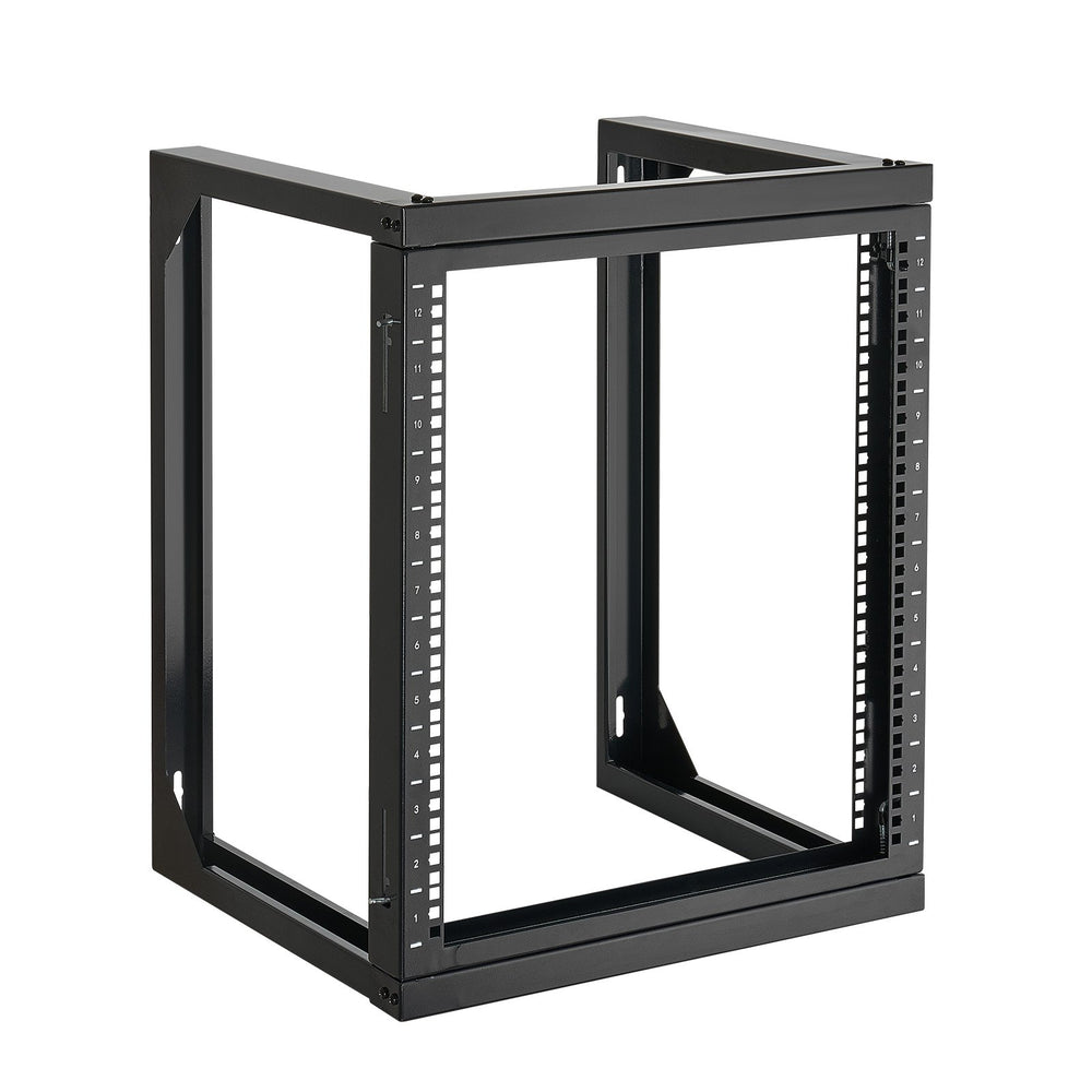 VEVOR 12U Wall Mount Server Rack, 68.04 kg Max Load Capacity, Open Frame Network Rack with 180 Degrees Gate Swing Door, Carbon Steel, Ideal for IT Network Equipment & AV Devices Computer Server, Black