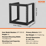 VEVOR 9U Wall Mount Rack 150 lbs/68.04 kg Open Frame Server Network Rack Black 530x450x520mm