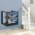 VEVOR 9U Wall Mount Rack 150 lbs/68.04 kg Open Frame Server Network Rack Black 530x450x520mm