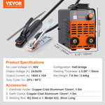 VEVOR 220V Stick Welder, 160A ARC/Lift TIG Welding Machine with Large LED Display, 2-in-1 Portable Stick Welding Machine with Hot Start Arc Force Anti-Stick VRD, MMA ARC Welder Machine, Welding