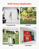 VEVOR Backdrop Stand, 10 x 10 ft Adjustable Photo Backdrop Stand Kit, Portable Background Backdrop Stand with 4 Crossbars, Heavy Duty Projector Screen Stand, for Wedding, Photo Video Studio & Party