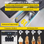 VEVOR Soft Ice Cream Machine 2200W Commercial Vertical Soft Ice Cream Maker Machine 5.3 to 7.4 Gallons per Hour Ice Cream Machine for Restaurants Bars Cafes Bakeries