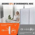 VEVOR 2FT Room Divider, 3 Panels PET Polyester Soundproof Room Screen, Folding Privacy Divider Portable Partition Divider for Room Separation, Freestanding Room Partitions for Office Study, Grey