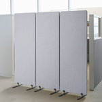 VEVOR 2FT Room Divider, 3 Panels PET Polyester Soundproof Room Screen, Folding Privacy Divider Portable Partition Divider for Room Separation, Freestanding Room Partitions for Office Study, Grey