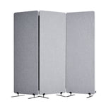 VEVOR 2FT Room Divider, 3 Panels PET Polyester Soundproof Room Screen, Folding Privacy Divider Portable Partition Divider for Room Separation, Freestanding Room Partitions for Office Study, Grey