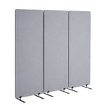 VEVOR 2FT Room Divider, 3 Panels PET Polyester Soundproof Room Screen, Folding Privacy Divider Portable Partition Divider for Room Separation, Freestanding Room Partitions for Office Study, Grey