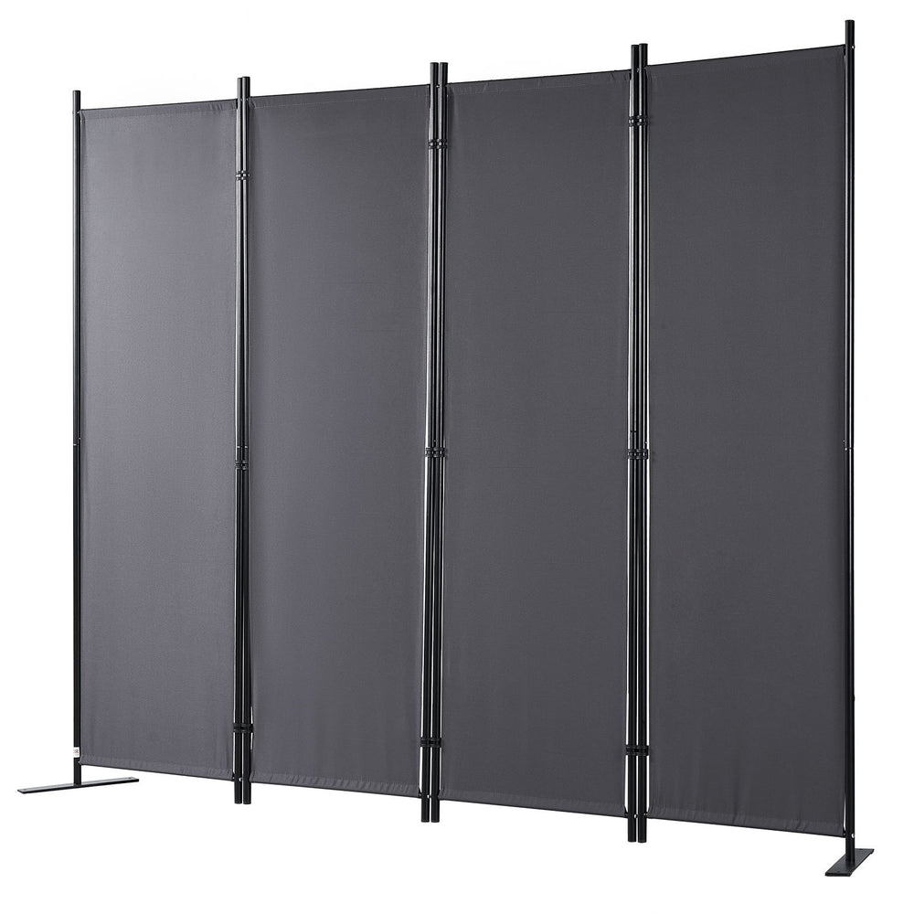 VEVOR Room Divider 4-Panel Folding Privacy Screen 224 cm x 30 cm x 171 cm Dark Gray
