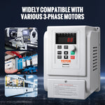 VEVOR VFD 2.2KW 10A 3HP Variable Frequency Drive for 3-Phase Motor Speed Control