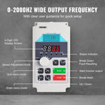 VEVOR VFD 7.5HP, 5.5KW, 25A, 1 or 3 Phase AC 220V Input to 3 Phase AC 0~220V Output Variable Frequency Drive, 50/60Hz Input, 0-2000Hz Output VFD for Spindle Motor Speed Control