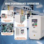 VEVOR VFD 7.5HP, 5.5KW, 25A, 1 or 3 Phase AC 220V Input to 3 Phase AC 0~220V Output Variable Frequency Drive, 50/60Hz Input, 0-2000Hz Output VFD for Spindle Motor Speed Control