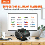 VEVOR Thermal Label Printer, 300DPI for 4x6 Mailing Packages, Wireless Bluetooth & Automatic Label Recognition, Support Windows/MacOS/Linux/Android/IOS, Compatible with Amazon, eBay, Etsy,etc
