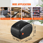 VEVOR Thermal Label Printer, 300DPI for 4x6 Mailing Packages, Wireless Bluetooth & Automatic Label Recognition, Support Windows/MacOS/Linux/Android/IOS, Compatible with Amazon, eBay, Etsy,etc