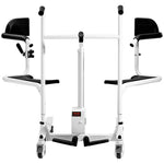 VEVOR Electric Patient Lift Transfer Chair, One-Button Electric Lift Wheelchair with 180° Split Seat & Bedpan, Bathroom Bedside Commode Chair with Locking Swivel Casters for Seniors Disabled, 220LBS
