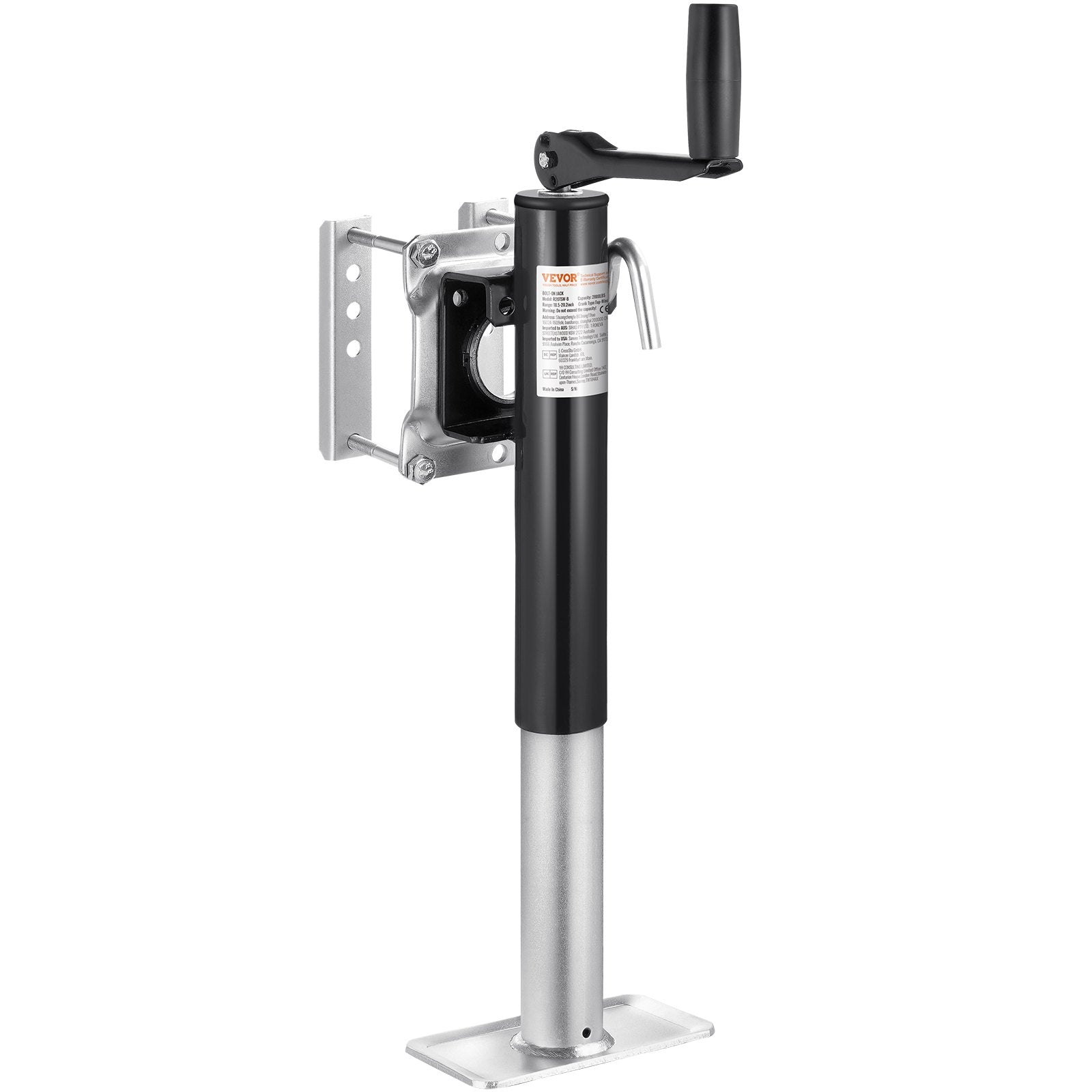 VEVOR Trailer Jack, 2000 lbs Dynamic Load Capacity, Heavy Duty Swivel Bolt-on Trailer Jack, 10" Lift Trailer Jack Stand with Handle for RV Trailer, Horse Trailer, Utility Trailer, and Yacht Trailer