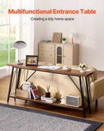 VEVOR Narrow Console Sofa Table, 70.9 inches Behind Couch Table, 2-Tier Long Entryway Table and Skinny Hallway Table, Narrow Sofa Table with Metal Frame, for Entryway, Hallway, Living Room & Bedroom
