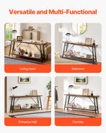 VEVOR Narrow Console Sofa Table, 70.9 inches Behind Couch Table, 2-Tier Long Entryway Table and Skinny Hallway Table, Narrow Sofa Table with Metal Frame, for Entryway, Hallway, Living Room & Bedroom