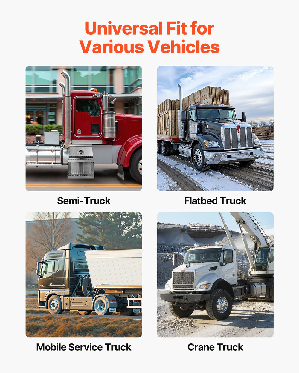 VEVOR Semi-Truck Step Tool Box, 457 x 695 x 645 mm Heavy Duty Aluminum Toolbox Side Mount, Waterproof Side Storage Saddle Step Box with T-Handle Lock & Keys for Semi Trucks, Flatbed Trailers