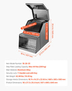 VEVOR Semi-Truck Step Tool Box, 457 x 695 x 645 mm Heavy Duty Aluminum Toolbox Side Mount, Waterproof Side Storage Saddle Step Box with T-Handle Lock & Keys for Semi Trucks, Flatbed Trailers