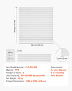 VEVOR Slat Wall Paneling, 4 x 4 ft, PVC Garage Slatwall with Modular Design, White Slat Wall Easy-to-Install Adjustable Slatwall Panel with Coupling Structure & DIY Cutting, Fits for Storage & Display