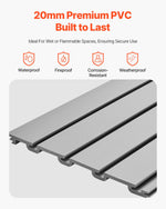 VEVOR Slat Wall Paneling, 4 x 4 ft, PVC Garage Slatwall with Modular Design, Grey Slat Wall Easy-to-Install Adjustable Slatwall Panel with Coupling Structure & DIY Cutting, Fits for Storage & Display