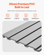 VEVOR Slat Wall Paneling, 8 x 4 ft, PVC Garage Slatwall with Accessories, Grey Slat Wall Easy-to-Install Adjustable Slatwall Panel with Coupling Structure & DIY Cutting, Fits for Storage & Display
