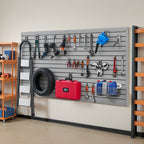 VEVOR Slat Wall Paneling, 8 x 4 ft, PVC Garage Slatwall with Accessories, Grey Slat Wall Easy-to-Install Adjustable Slatwall Panel with Coupling Structure & DIY Cutting, Fits for Storage & Display