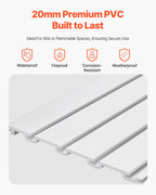 VEVOR Slat Wall Paneling, 8 x 4 ft, PVC Garage Slatwall with Accessories, White Slat Wall Easy-to-Install Adjustable Slatwall Panel with Coupling Structure & DIY Cutting, Fits for Storage & Display