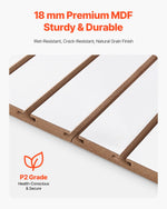 VEVOR Slat Wall Paneling, 4 x 4 ft, MDF Garage Slatwall with Modular Design, White Slat Wall Easy-to-Install Adjustable Slatwall Panel with Coupling Structure & DIY Cutting, Fits for Storage & Display