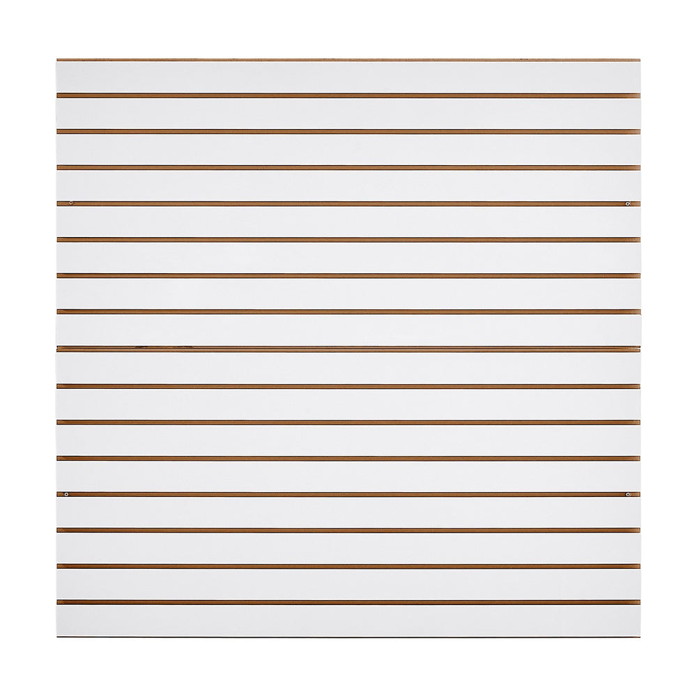 VEVOR Slat Wall Paneling, 4 x 4 ft, MDF Garage Slatwall with Modular Design, White Slat Wall Easy-to-Install Adjustable Slatwall Panel with Coupling Structure & DIY Cutting, Fits for Storage & Display