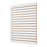 VEVOR Slat Wall Paneling, 4 x 4 ft, MDF Garage Slatwall with Modular Design, White Slat Wall Easy-to-Install Adjustable Slatwall Panel with Coupling Structure & DIY Cutting, Fits for Storage & Display
