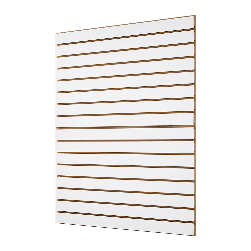 VEVOR Slat Wall Paneling, 4 x 4 ft, MDF Garage Slatwall with Modular Design, White Slat Wall Easy-to-Install Adjustable Slatwall Panel with Coupling Structure & DIY Cutting, Fits for Storage & Display