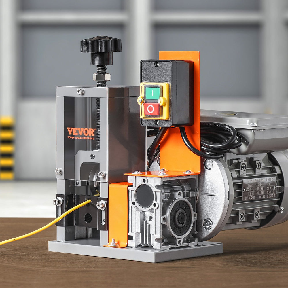 VEVOR Automatic Wire Stripping Machine, 1.5mm-30mm Electric Motorized Cable Stripper, 180W, 18.3 m/min Wire Peeler with Visible Stripping Depth Reference, for Scrap Copper Recycling