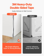 VEVOR Stainless Steel Wall Corner Protector, 50 x 50 x 1217 mm, 10 Pack Metal Corner Guards, 304 Stainless Steel Edge Trim 90-Degree Angle for Home,Office,Commercial Wall Protection, with 3m Tape