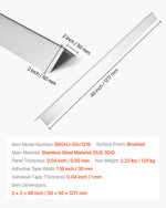 VEVOR Stainless Steel Wall Corner Protector, 50 x 50 x 1217 mm, 10 Pack Metal Corner Guards, 304 Stainless Steel Edge Trim 90-Degree Angle for Home,Office,Commercial Wall Protection, with 3m Tape
