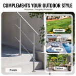 VEVOR 100.1 cm Handrails for Outdoor Steps 2 Crossbars Staircase for Porch Deck