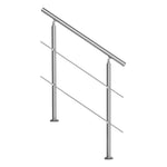 VEVOR 100.1 cm Handrails for Outdoor Steps 2 Crossbars Staircase for Porch Deck