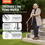 VEVOR 149.9 cm Handrails for Outdoor Steps 3 Crossbars Staircase for Porch Deck