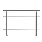 VEVOR 149.9 cm Handrails for Outdoor Steps 3 Crossbars Staircase for Porch Deck