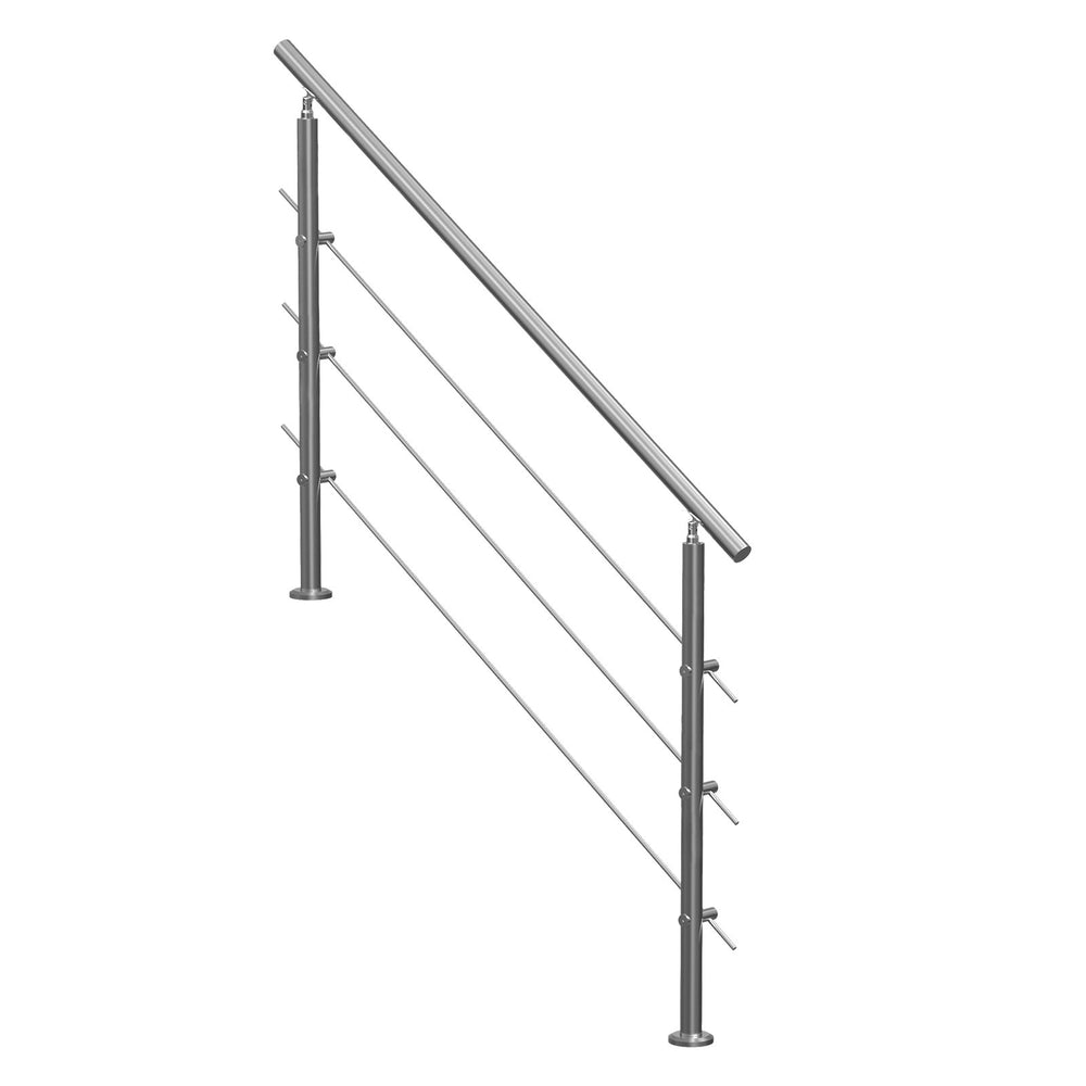 VEVOR 149.9 cm Handrails for Outdoor Steps 3 Crossbars Staircase for Porch Deck