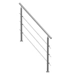 VEVOR 149.9 cm Handrails for Outdoor Steps 3 Crossbars Staircase for Porch Deck