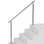 VEVOR Handrails for Outdoor Steps, 59 in/ 150cm Length Stair Hand Rail Kit, Transitional Stainless Steel Railings with Installation Kit, Double-column Staircase Handrails for Seniors,Porch & Deck