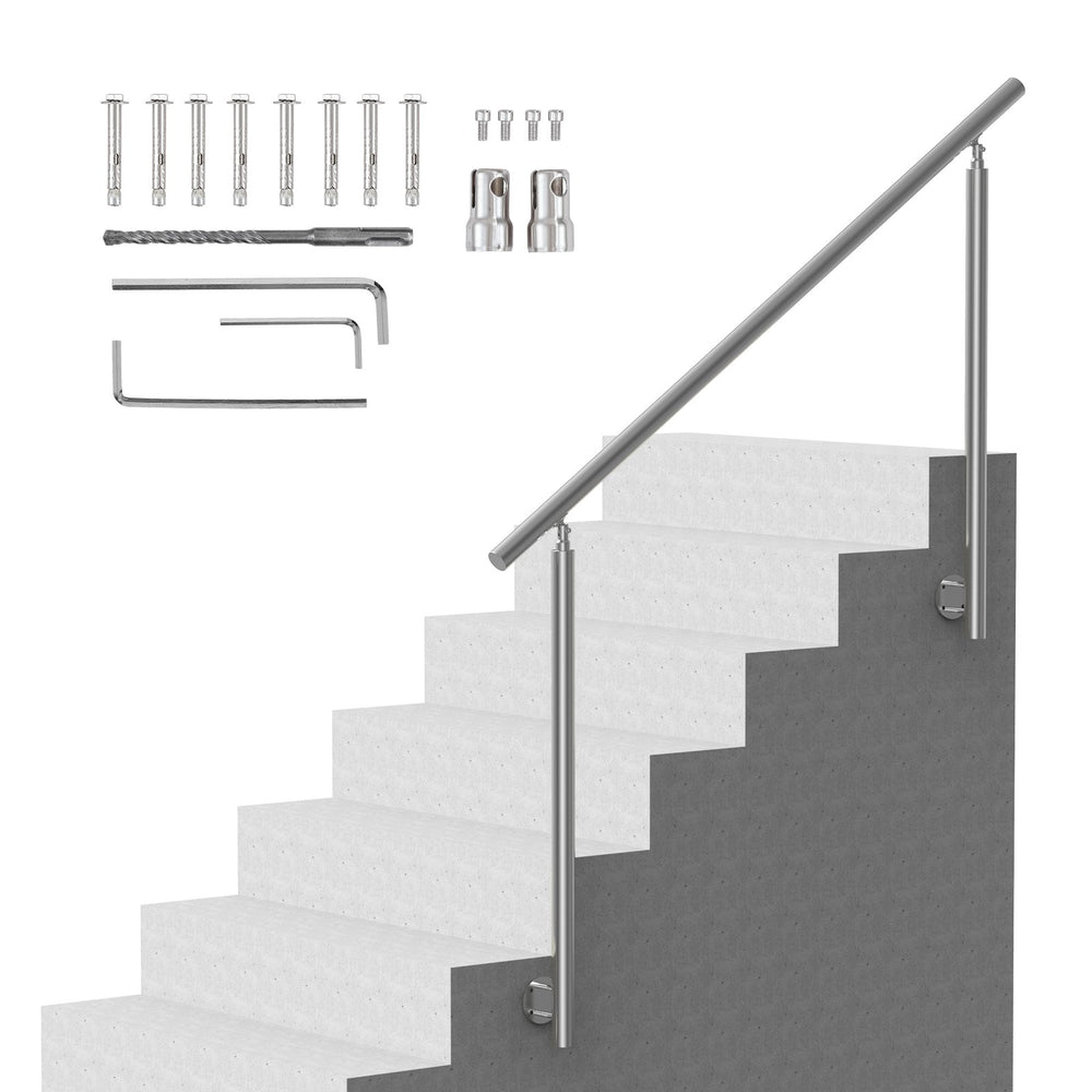 VEVOR 149.9 cm Handrails for Outdoor Steps Staircase for Porch Deck Side-mount