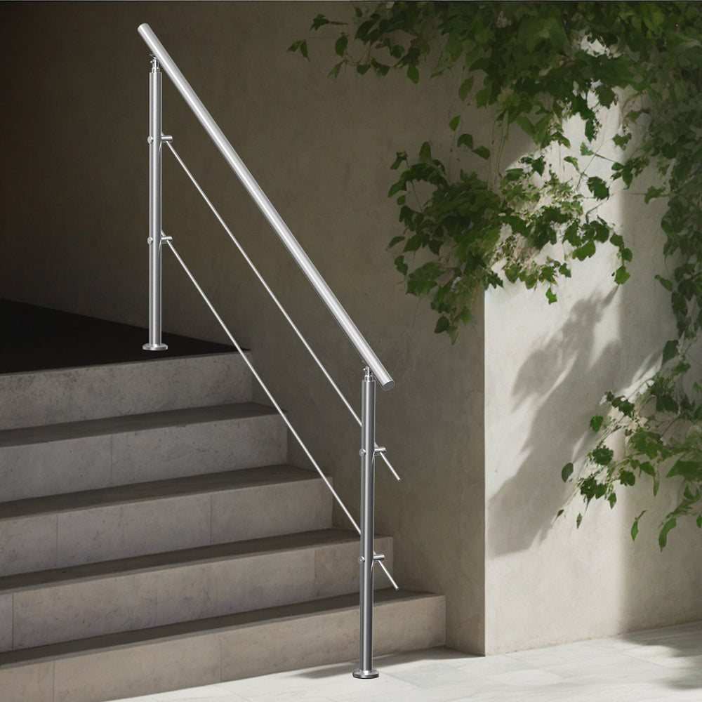 VEVOR 180.1 cm Handrails for Outdoor Steps 2 Crossbars Staircase for Porch Deck
