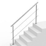 VEVOR 180.1 cm Handrails for Outdoor Steps 2 Crossbars Staircase for Porch Deck