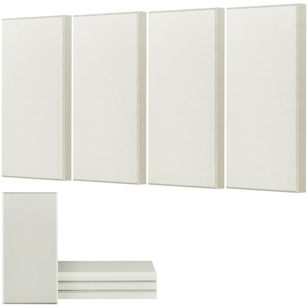 VEVOR 4 PCS Acoustic Panels, 2 inch Thick 23.6 x 11.8 inch Fiberglass Sound Absorbing Panels, Self-adhesive Soundproof Wall Boards, for Studios, Office, Home Theater,Meeting Room, Beige