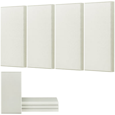 VEVOR 4 PCS Acoustic Panels, 2 inch Thick 23.6 x 11.8 inch Fiberglass Sound Absorbing Panels, Self-adhesive Soundproof Wall Boards, for Studios, Office, Home Theater,Meeting Room, Beige