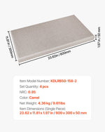 VEVOR 4 PCS Acoustic Panels, 2 inch Thick 23.6 x 11.8 inch Fiberglass Sound Absorbing Panels, Self-adhesive Soundproof Wall Boards, for Studios, Office, Home Theater,Meeting Room, Camel